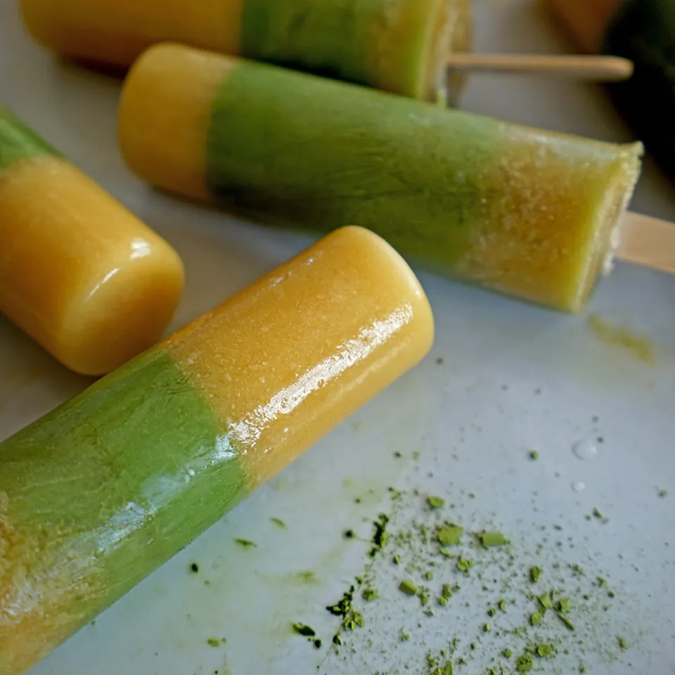 Mango Matcha Popsicles