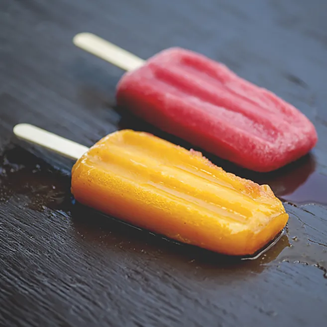 Sparkling Wine Mango Popsicles