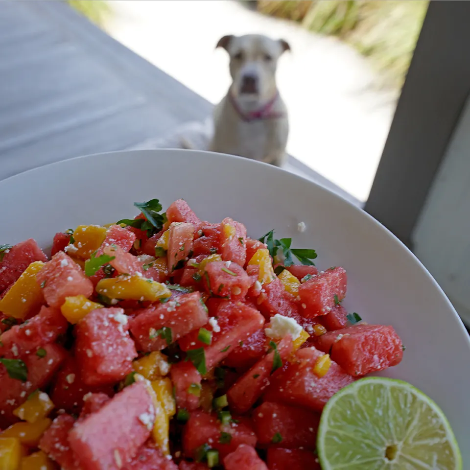 Salty Watermelon Mango Salad