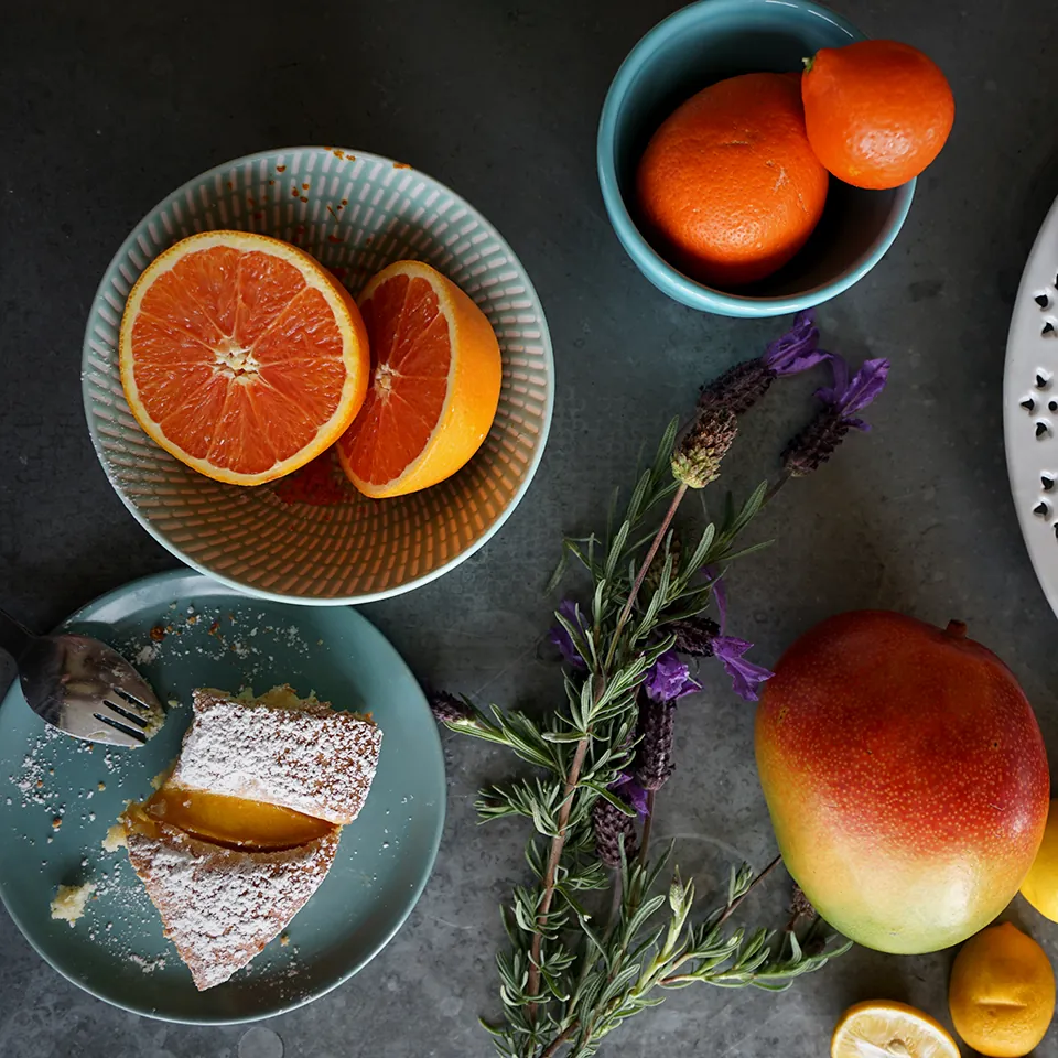 Orange Olive Oil Mango Cake