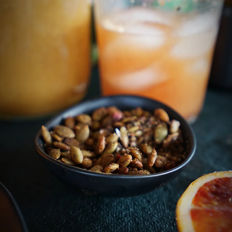 Fall Mango Spiced Pumpkin Seeds